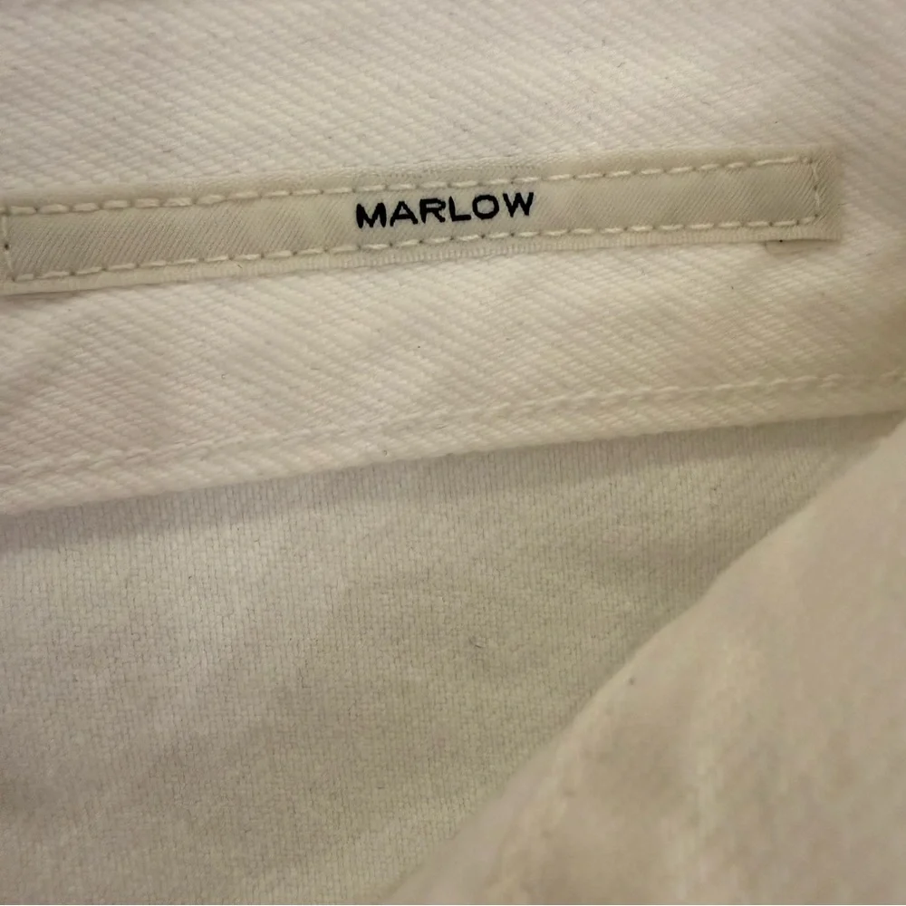 Citizens of Humanity Marlow High Rise White Denim Cutoff Shorts Size 24 NWOT - Picture 6 of 14